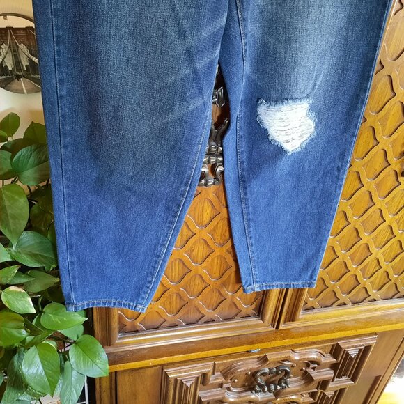 Vintage Crop High-Rise Barrel Jeans NWT! - Blue, Size 4 - Picture 7 of 16